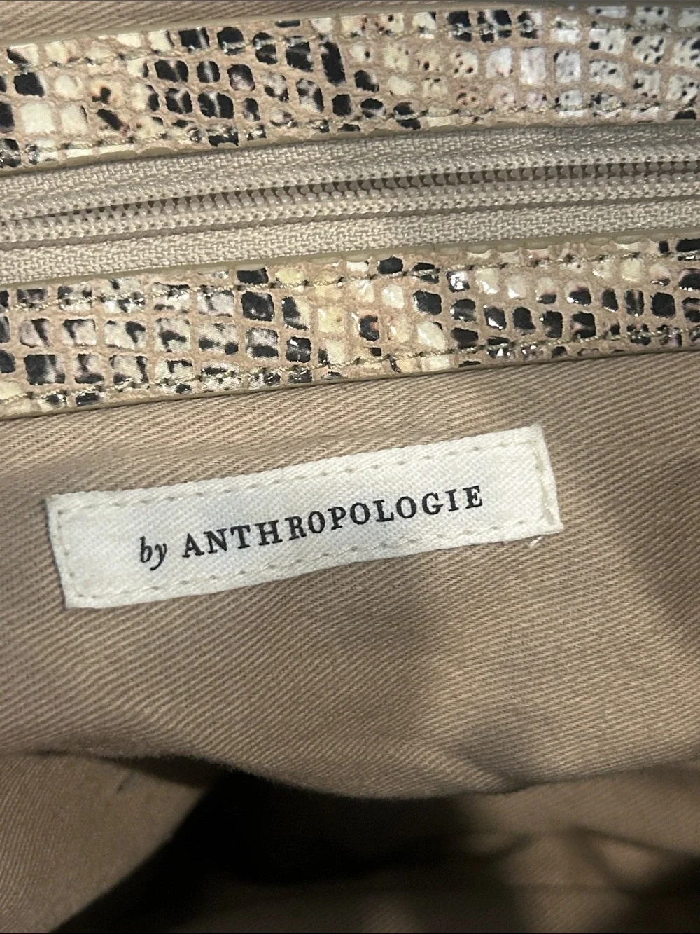 By Anthropologie Snake Print Leather Hobo Bag Shoulder Bag crossbody